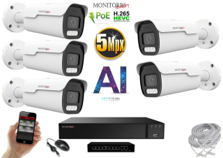 MS AI IP Park 5 kamerový set se switchem 5 Mpix (6185K5B)